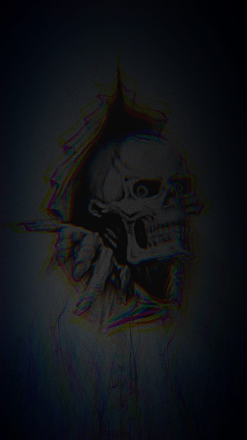 SK 96, finger, glitch, gray, death, dark, reaper, skull, grey HD phone wallpaper