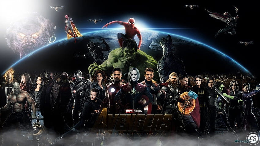 อิทธิพลมหาศาลของ Marvel ฮีโร่ของมาร์เวลและดีซี มาร์เวล อเวนเจอร์ส อินฟินิตี้วอร์ วอลล์เปเปอร์ HD