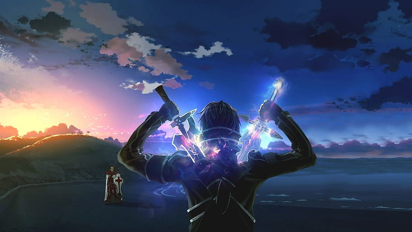 person holding two swords digital Sword Art Online Heathcliff ( Sword Art Online) Kirito in 2020. Sword art online , Sword art online kirito, Sword art, Blue Sword HD wallpaper