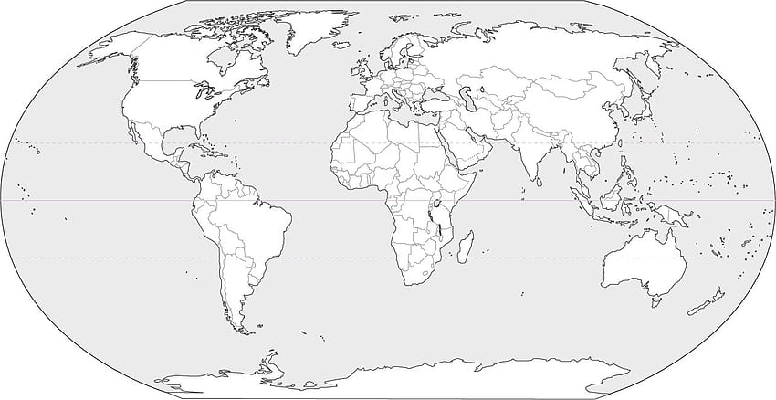 Mappa del mondo vuota (bianco e nero) Sfondo HD