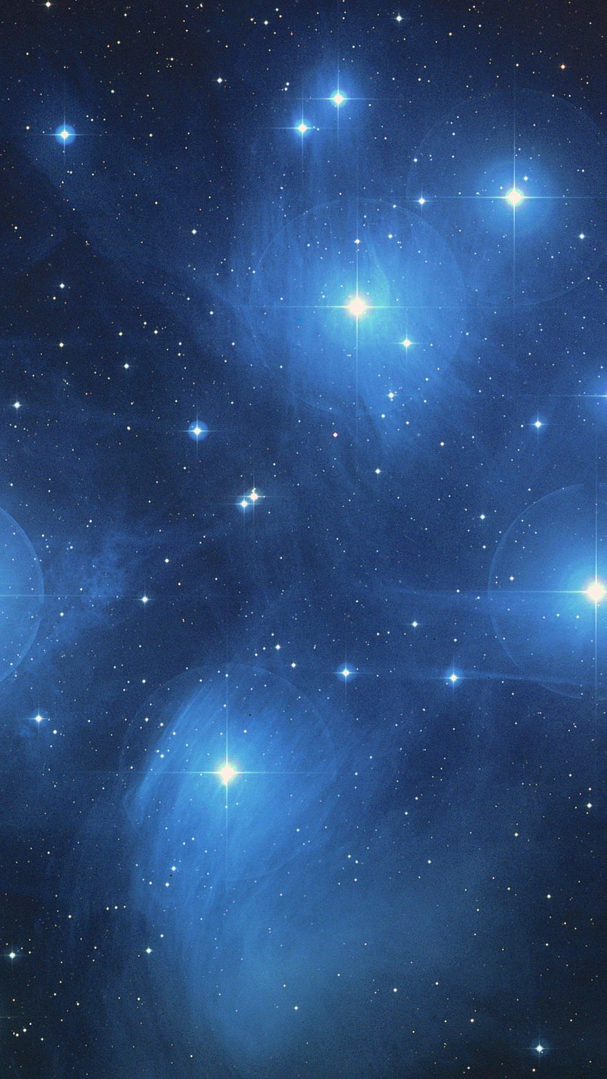 El cúmulo estelar de las Pléyades: iPhone, Android y astronomía fondo de pantalla del teléfono