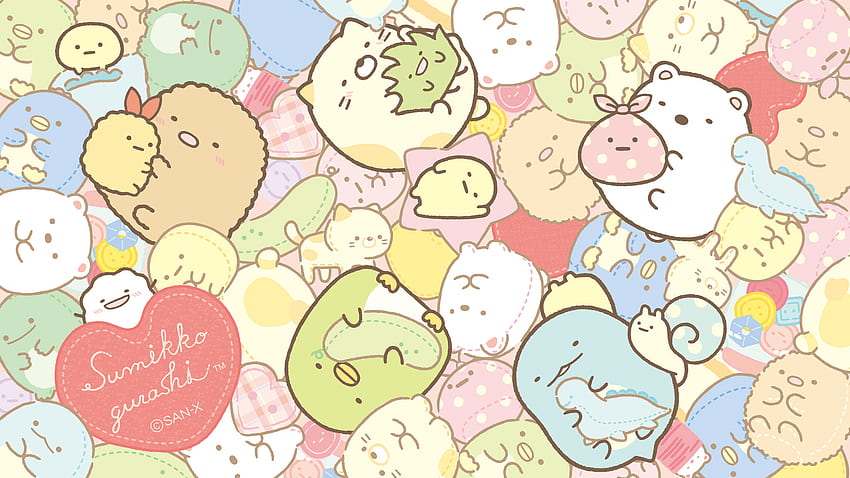 sumikko gurashi , cartoon, design, clip art, pattern, graphics, Sumikko Gurashi Tokage HD wallpaper