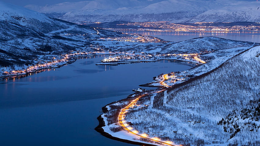 Tromso norwegia, Malam Musim Dingin Wallpaper HD