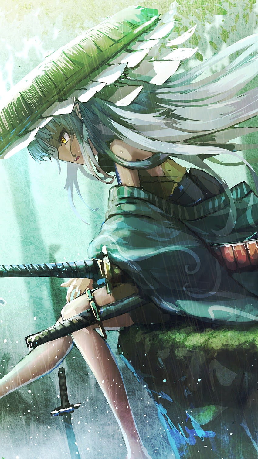 Anime Samurai with Two Swords Live Wallpaper - free download