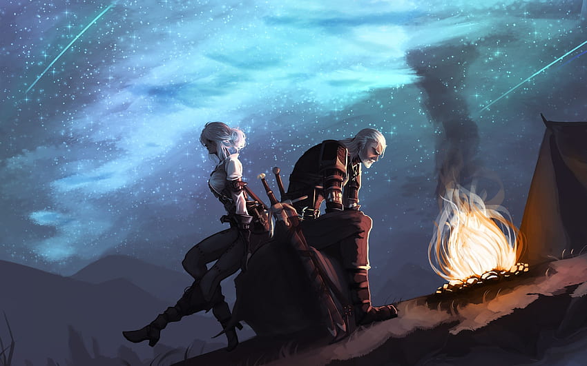 Geralt z Rivii i Ciri Tapeta HD