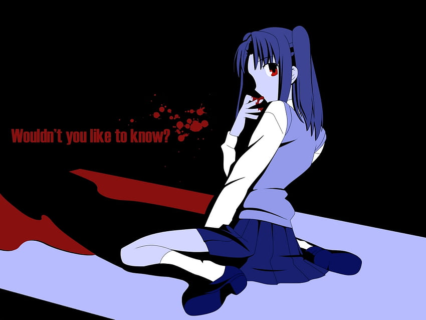 N'aimeriez-vous pas savoir ??, satsuki, yumizuka, ombre, uniforme, yeux rouges, fille, vampire, anime, jeu, tsukihime, école, sang Fond d'écran HD