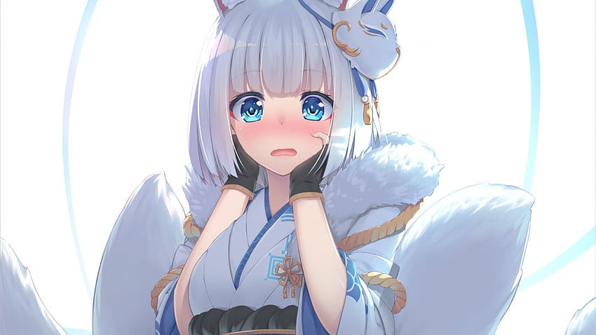 Anime Fox Girl Shy , Cute Fox Girl HD wallpaper