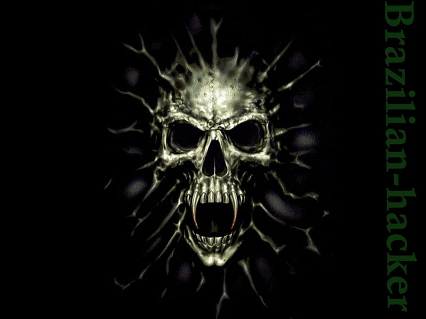Scare, teeth, skull, spook, black HD wallpaper