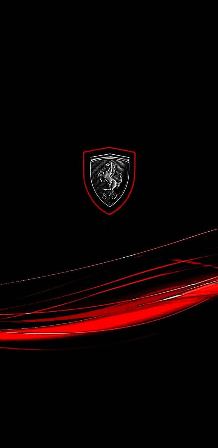 Ferrari logo Wallpaper 4K, Black prancing horse
