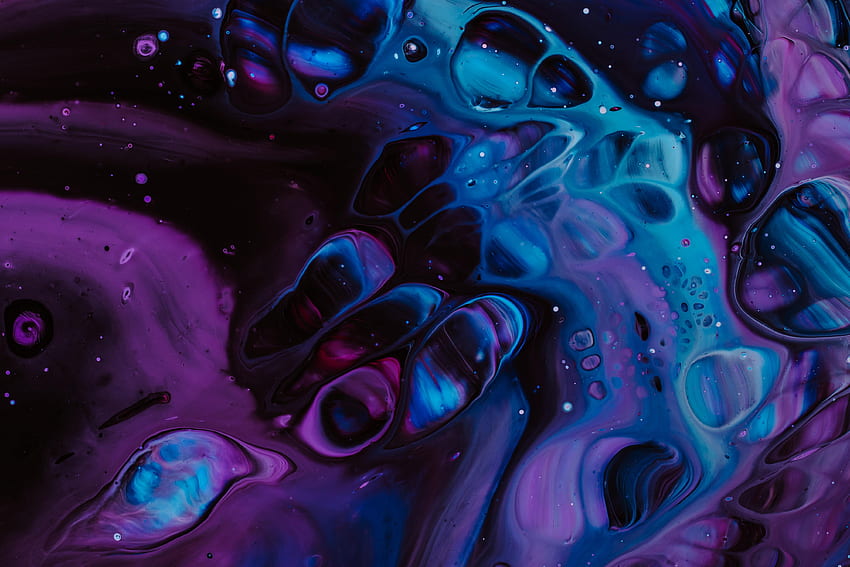 Abstract, Violet, Divorces, Paint, Liquid, Stains, Spots, Purple, Fluid Art HD wallpaper