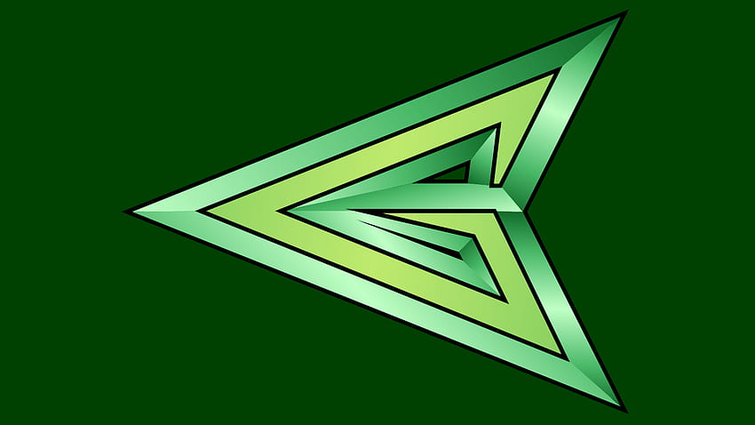 Símbolo de seta de seta verde WP, logotipo de seta verde papel de parede HD