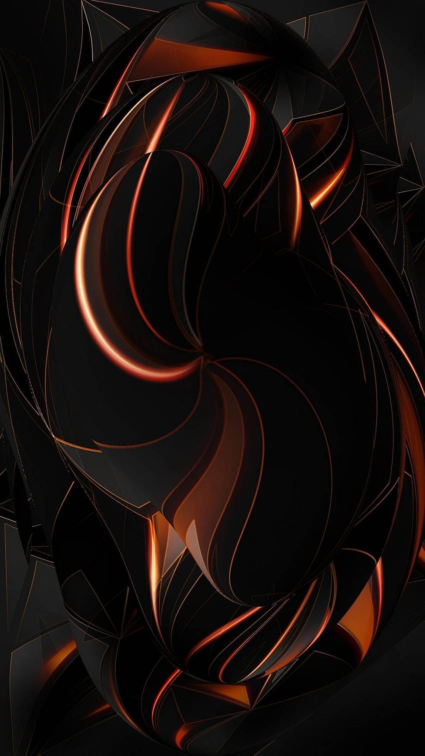 iPhone escuro. Arte fractal, gradiente de iPhone, fundo abstrato, abstrato laranja escuro Papel de parede de celular HD