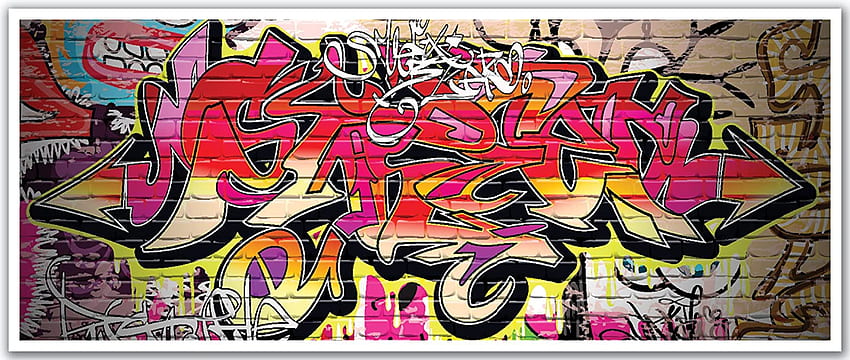 JP London PAN5008 uStrip - Pintura en aerosol de grafiti urbano rojo de alta resolución, adhesivo extraíble para mural, 48 x 19,75, pintura en aerosol abstracta fondo de pantalla