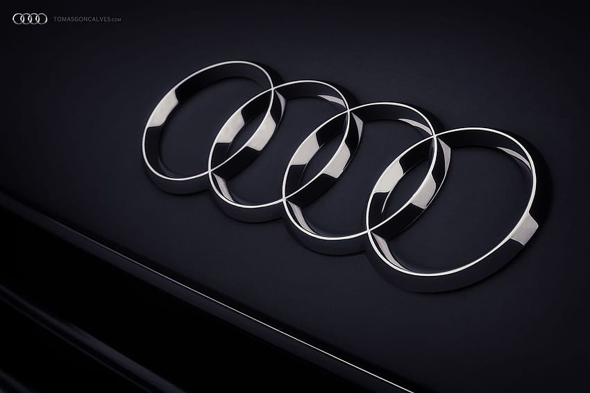 Strona z logo Audi Logo pełne. Logo Audi, logo samochodów, wytyczne dotyczące tożsamości marki, pierścienie Audi Tapeta HD