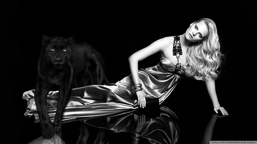 blondes women black panther fashion graphy black background Animals , Hi Res Animals , High Definition HD wallpaper