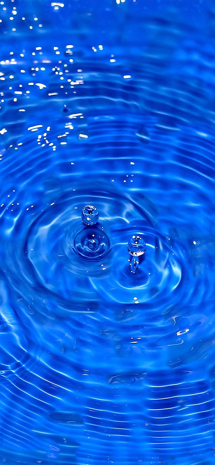 iPhone X. Wasser kühlen blauen Tropfen schwimmen, 8 Blau HD-Handy-Hintergrundbild