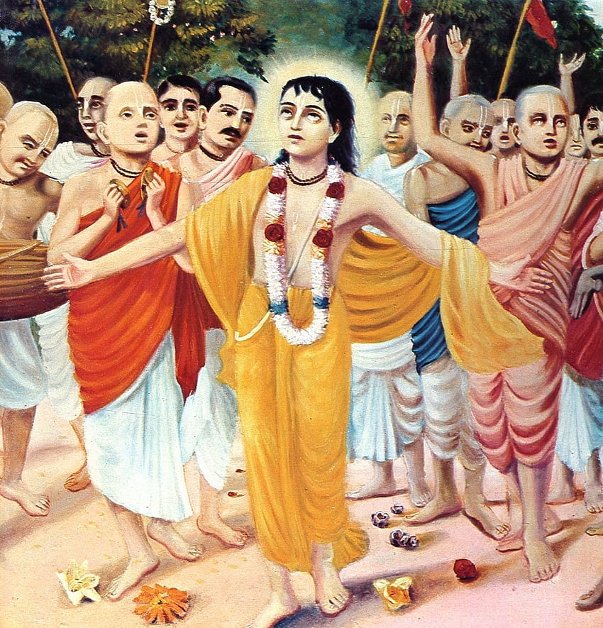 movimiento de sankirtana. El Movimiento Hare Krishna, Chaitanya Mahaprabhu fondo de pantalla del teléfono