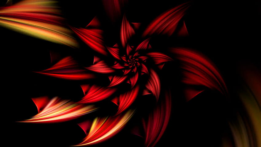 Subscription Library Fiery Flower - red fiery flower on black background, animated abstract illustration, 30fps HD wallpaper