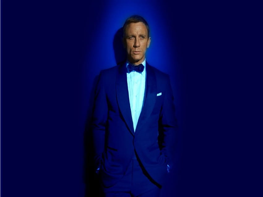 UOMO con una missione, blu, completo, uomo, James Bond, bellissimo, attore, film, talentuoso, Daniel Craig Sfondo HD