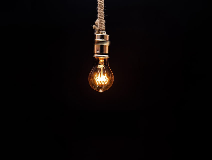 Light bulb, dark, minimal HD wallpaper