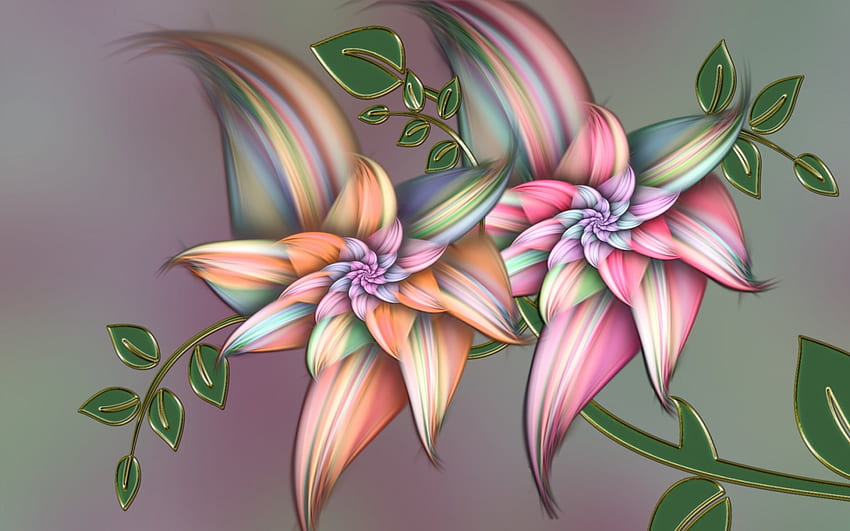 Abstrak Bunga, warna, daun, bunga, musim semi Wallpaper HD