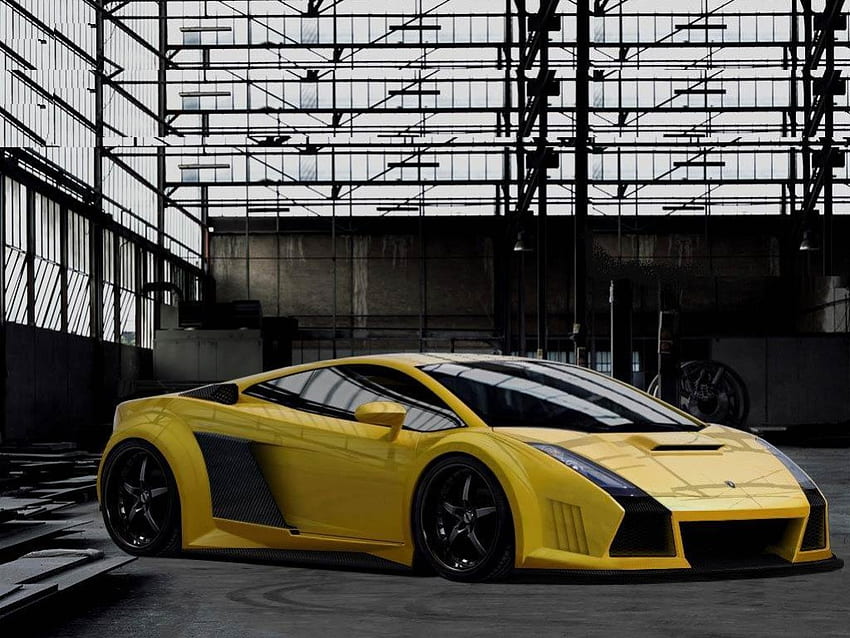Lamborghini gallardo, lambo, disetel, kuning Wallpaper HD