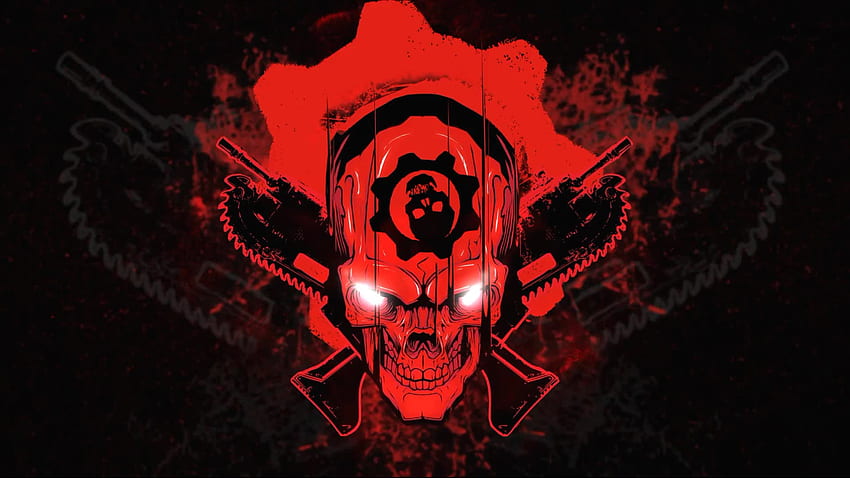 Gears Of War Caveira vermelha ao vivo, logotipo de caveira para jogos papel de parede HD