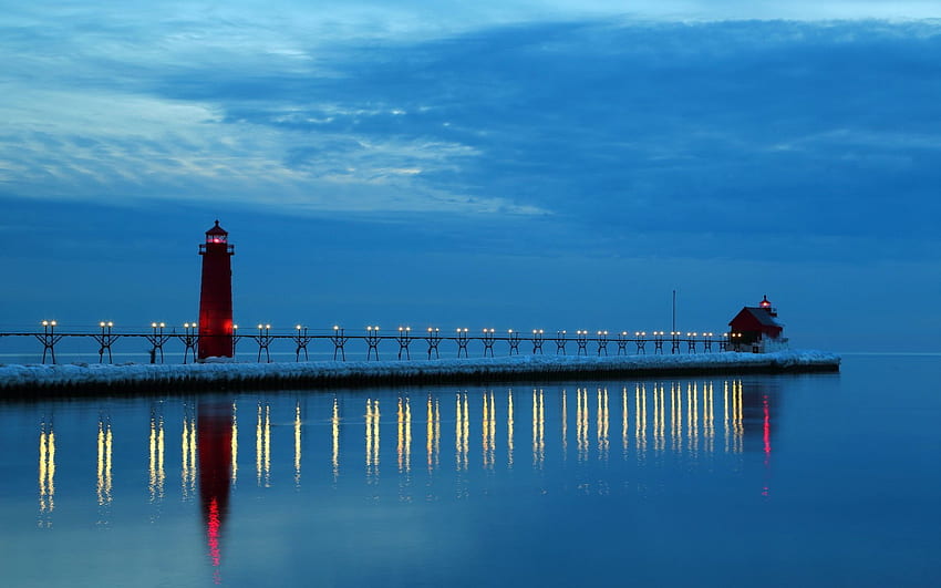 Lake Michigan, Chicago Lighthouse HD wallpaper