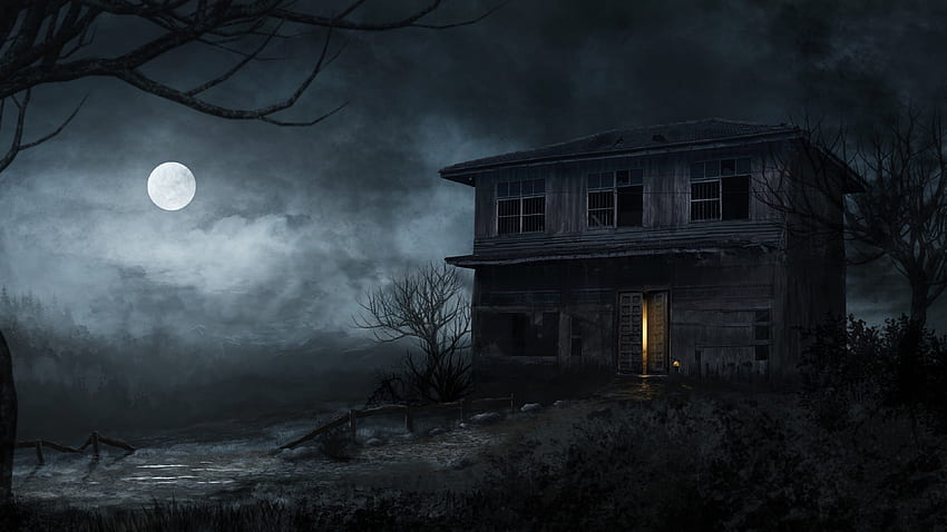 Abandoned House, Haunted, Moonlight, Night, Trees, Horror, Scary for U TV,  Horror Room HD wallpaper | Pxfuel