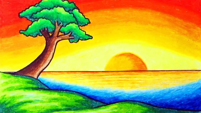 Easy Nature Drawing, Pencil, Sketch, Colorful, Realistic Art . Drawing Skill, Color Drawing HD wallpaper