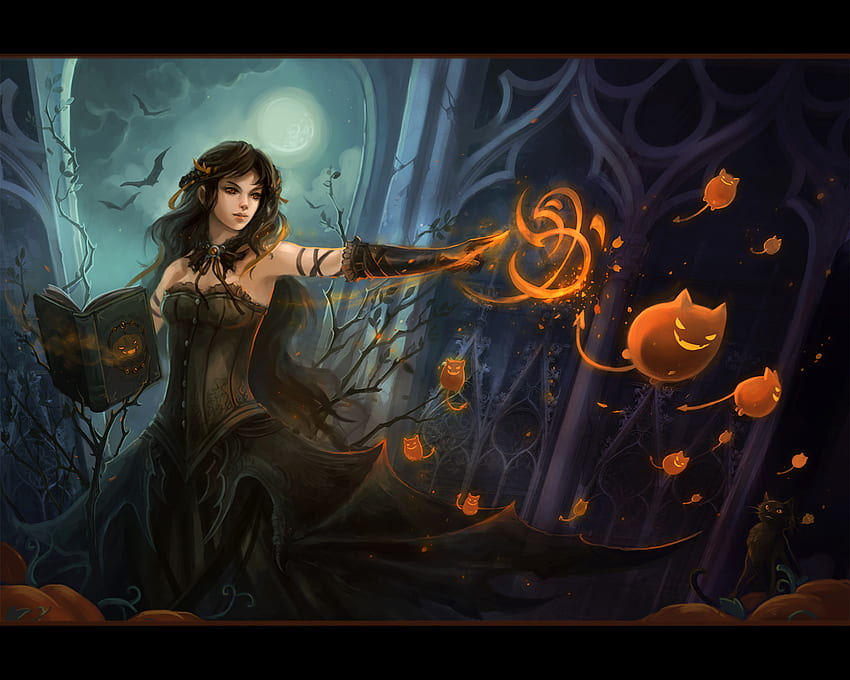 halloween witch, halloween, witch HD wallpaper