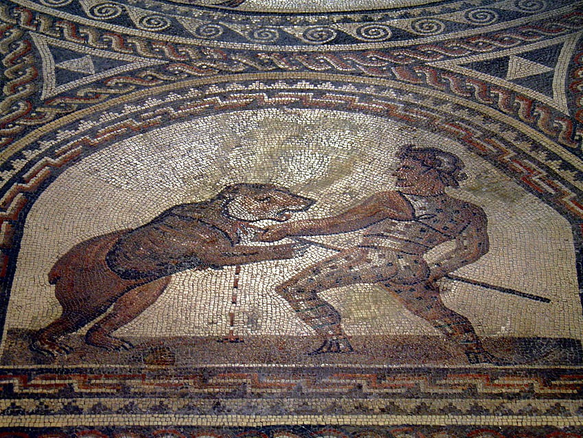 Antikes Rom-Bodenmosaik, römisches Mosaik HD-Hintergrundbild