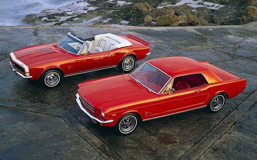Arabalar, 1967, Ford Mustang, Cabrio, Güçlü Arabalar, 1964, Hardtop Coupe, Chevrolet Camaro Ss HD duvar kağıdı
