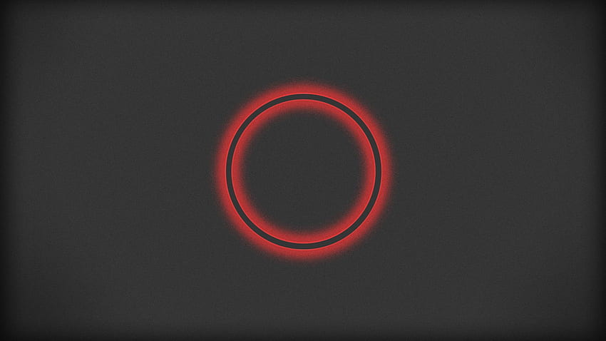 Der rote Kreis auf grauem Hintergrund, schwarzer und roter Kreis HD-Hintergrundbild