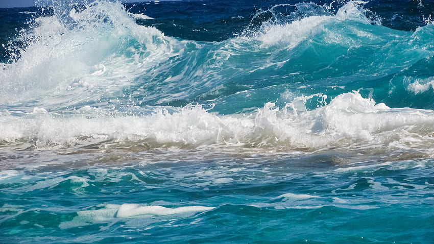 自然, 海, 波, 泡, サーフ 高画質の壁紙