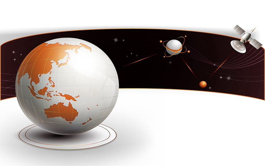 Universe, 3D, Land, Earth, Satellite HD wallpaper