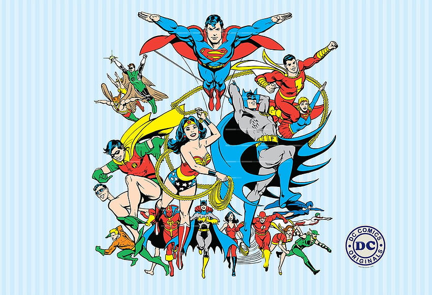 Mural de pared con collage de DC Comics. Comprar en EuroPosters, Collage de Superhéroes fondo de pantalla