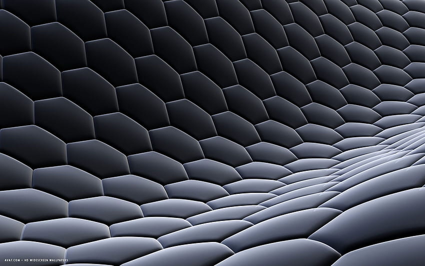 3D hexagon texture fabric steel gray grid honeycomb, Cool 3D Design HD wallpaper