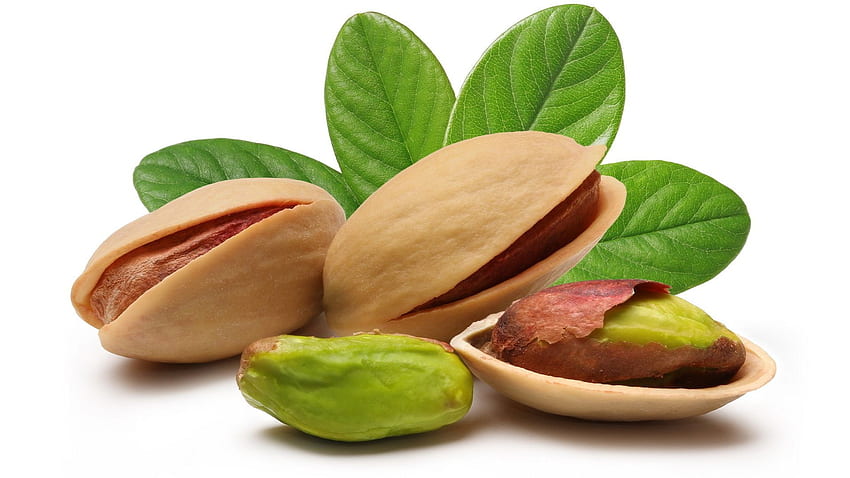 Pistachio Nuts with leaves HD wallpaper