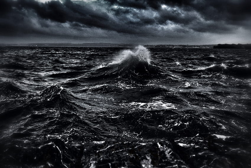 Waves Aesthetic Black Ocean Background - Novocom.top มหาสมุทรมืดลึก วอลล์เปเปอร์ HD