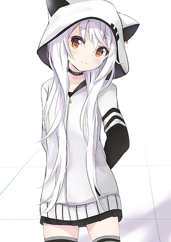Cute anime hoodie girl HD wallpapers  Pxfuel