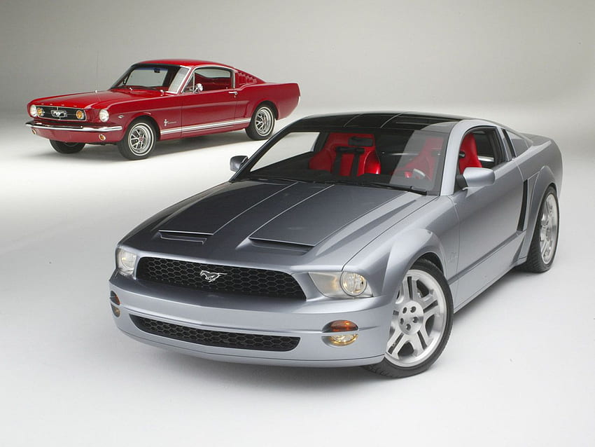 Ford Mustang GT Concept Convertible & 1965 Mustang Fastback - HD wallpaper