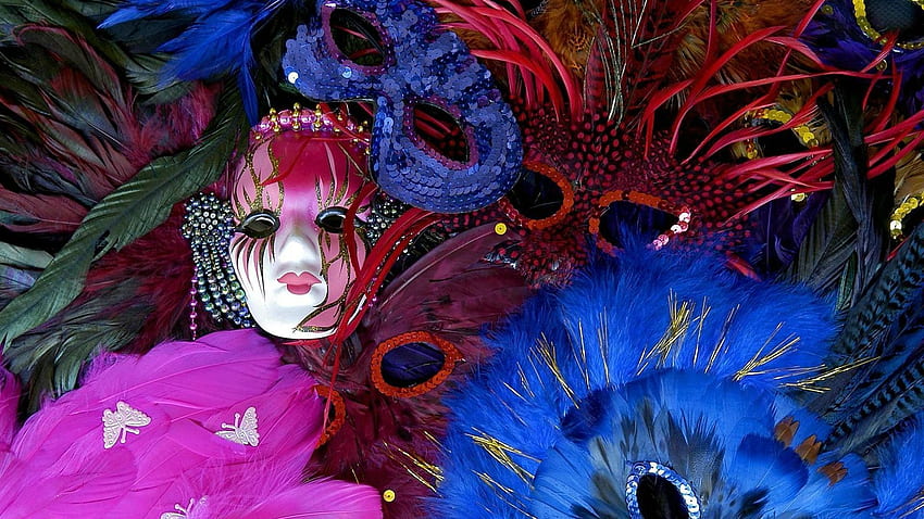 Carnival Masks Brazil - and Background HD wallpaper