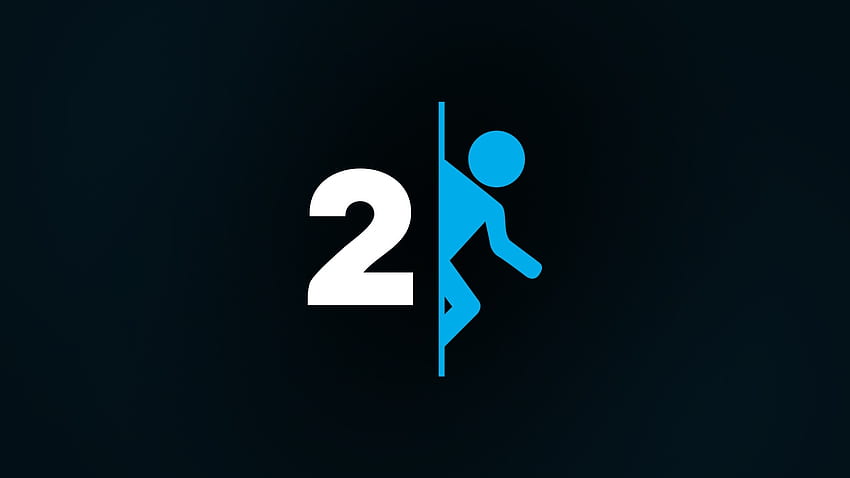 portal 2, logo, human, black HD wallpaper