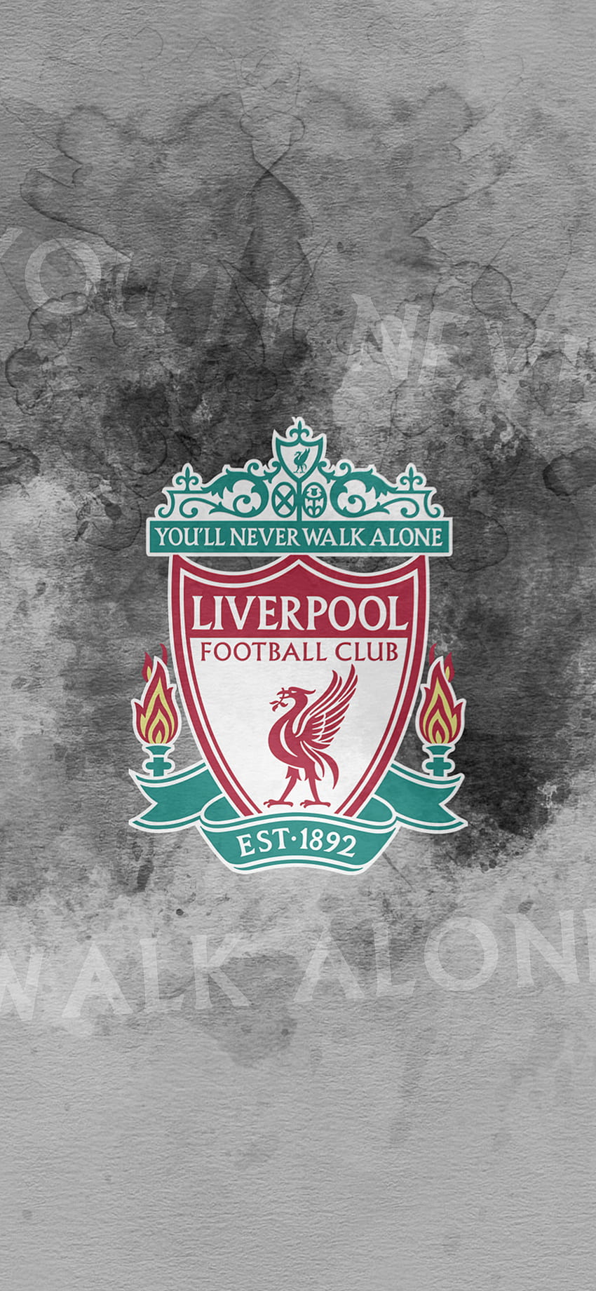 Logo Liverpool Fc w tle i na Facebooku Tapeta na telefon HD