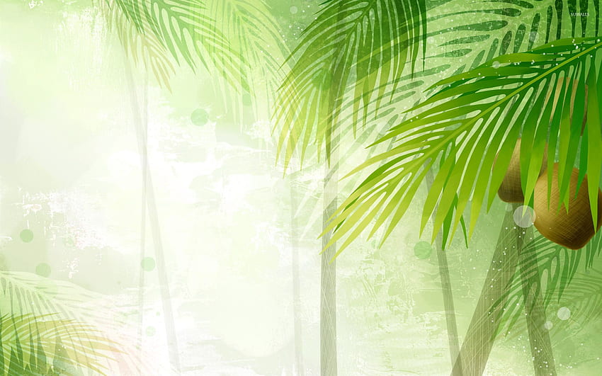 Coconut trees - Artistic, Green Coconut HD wallpaper