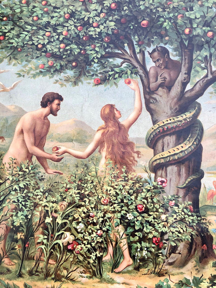 Eva e Satanás, pintura de Lúcifer Papel de parede de celular HD