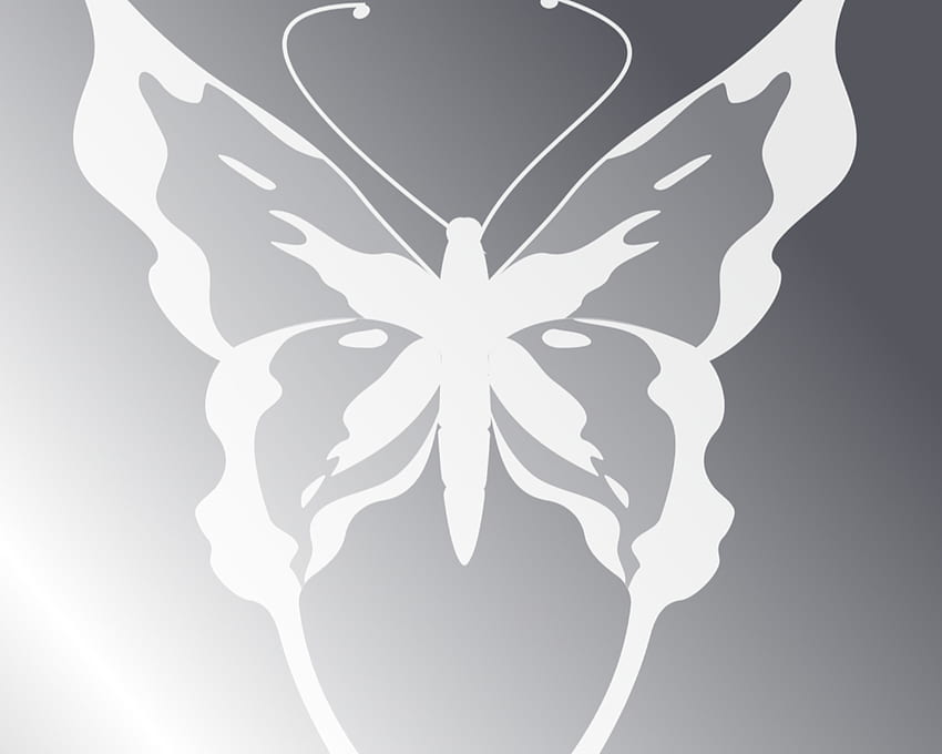 Butterfly - Grey, white, simple, shade, grey, butterfly HD wallpaper