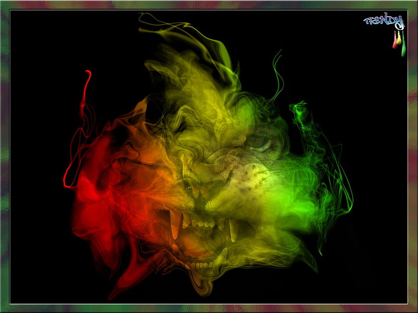 : Reggae Rasta Lion Smoke HD wallpaper