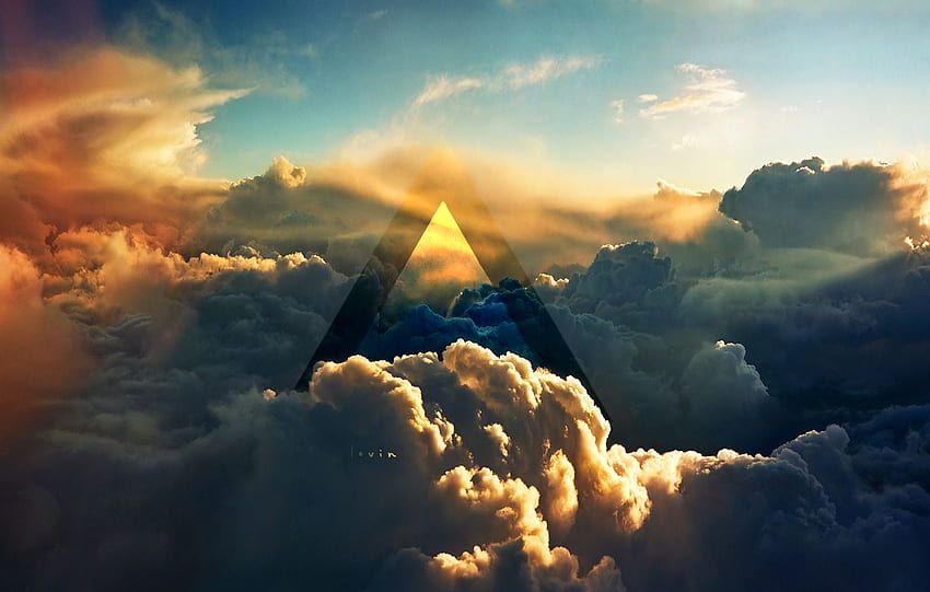 Hipster Triangle Cloud Background HD wallpaper